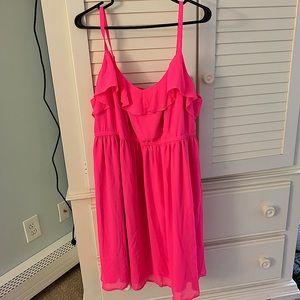 Torrid size 2 (fits regular size 18-20) hot pink dress worn once